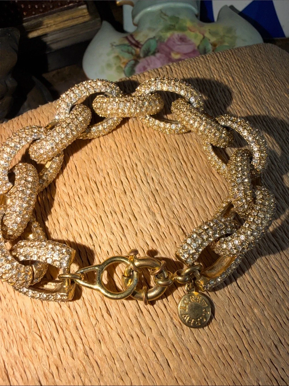J. Crew Gold Crystal Pavé Link Bracelet